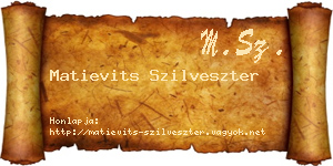 Matievits Szilveszter névjegykártya